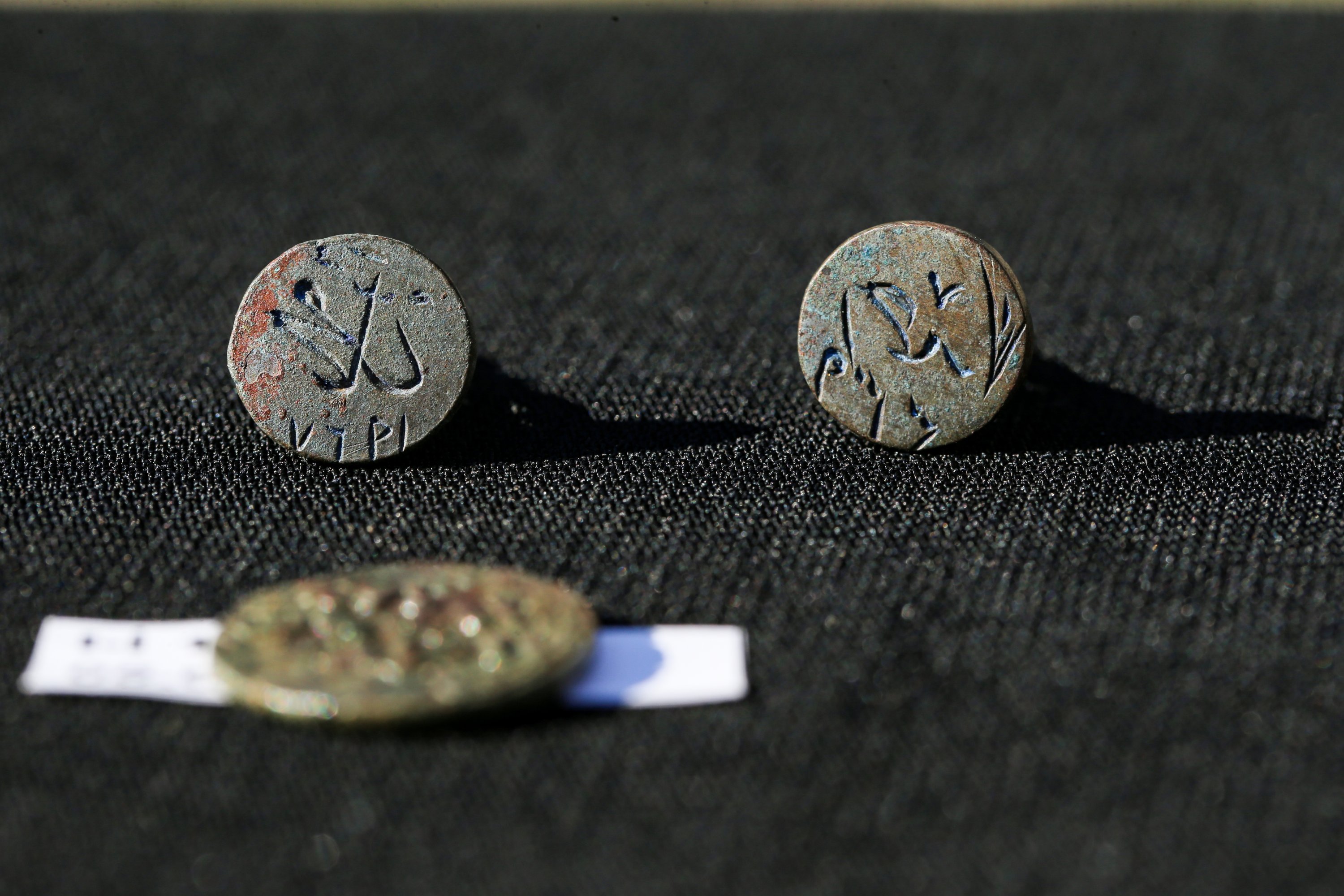 Several coins minted during the Aq Qoyunlu, Artuqid and Ottoman periods have been discovered at Amida Mound in Diyarbakır, southeastern Turkey, Jan. 4, 2021. (AA Photo)