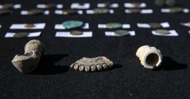 Ceramics from the Neolithic, Roman and Islamic periods have been discovered during excavations at the site in Diyarbakır, southeastern Turkey, Jan. 4, 2021. (AA Photo)