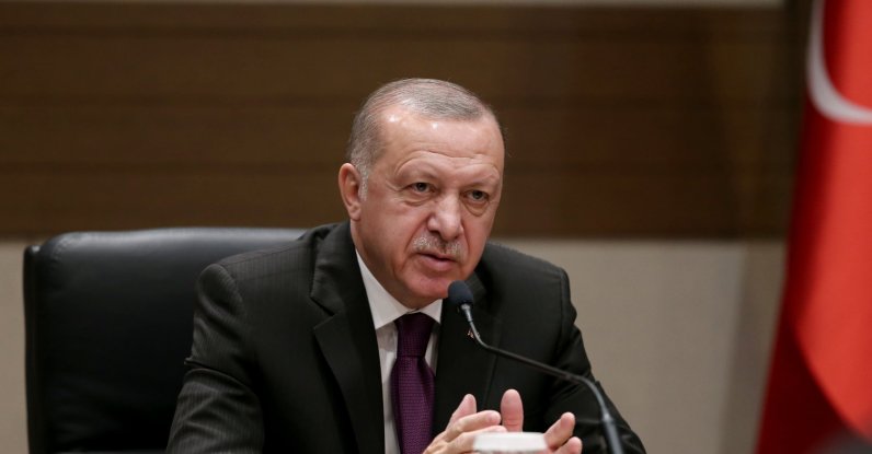 President Recep Tayyip Erdoğan speaks to reporters at Atatürk Airport, Istanbul, Turkey, Jan. 28, 2020. (AA Photo)