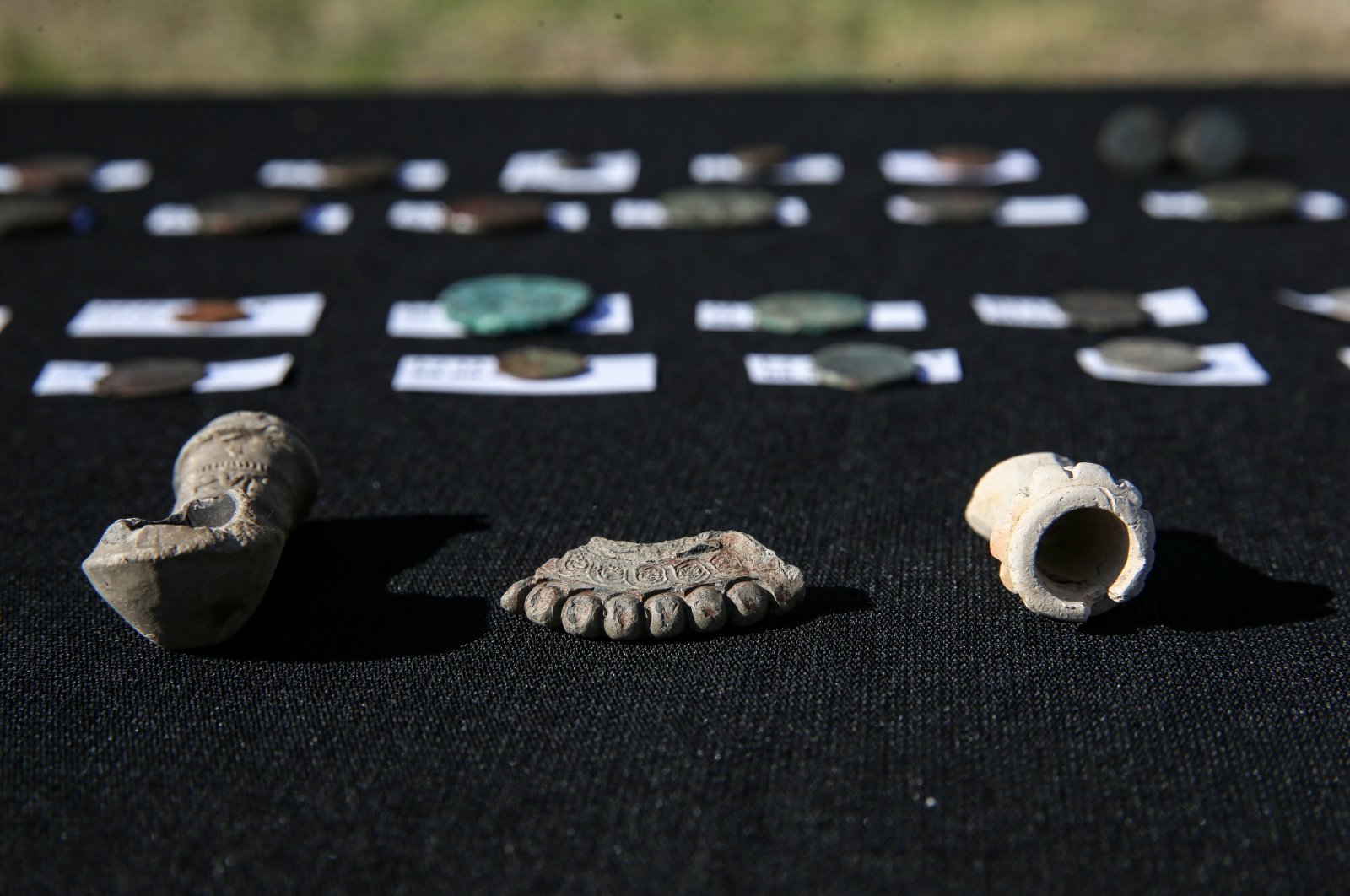 Ceramics from the Neolithic, Roman and Islamic periods have been discovered during excavations at the site in Diyarbakır, southeastern Turkey, Jan. 4, 2021. (AA Photo)