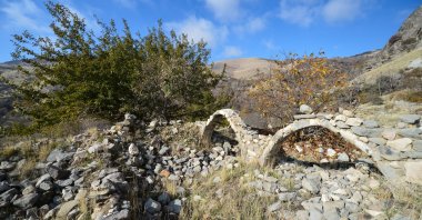 A general view from the ruins of the Ulukale village, Tunceli, eastern Turkey, Jan. 8, 2020. (AA PHOTO)