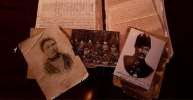 Letters that Yusuf Kenan and Zehra wrote to each other, in a scene from the documentary.