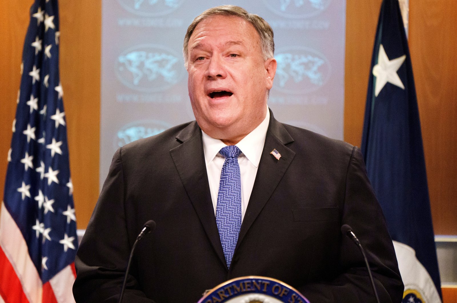 U.S. Secretary of State Mike Pompeo speaks during a briefing to the media at the State Department in Washington, D.C., U.S., Nov. 10, 2020. (Reuters Photo)