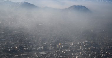 This aerial view shows Afghanistan's capital of Kabul amid heavy smog conditions, Jan. 6, 2021. (AFP Photo)
