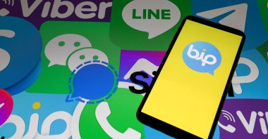 Logos of Turkish messaging app BiP and other apps are seen in this Anadolu Agency illustration created Jan. 10, 2021. (AA Photo)