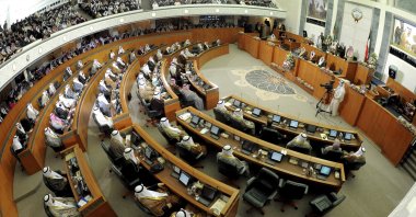 A general view of the National Assembly during the inauguration of the 14th Legislative Term of the National Assembly in Kuwait City, Kuwait, Dec. 16, 2012. (AP Photo)