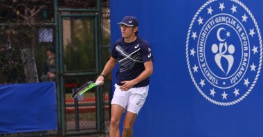 Alex De Minaur in action against Alexander Bublik, in Antalya, southern Turkey, Jan. 13, 2021. (AA Photo)