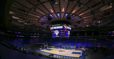 A general view of Madison Square Garden without the fans ahead of an NBA game between the Utah Jazz and the New York Knicks, in New York City, New York, U.S., Jan. 6, 2021. (AP Photos)