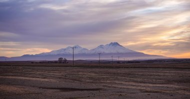 The dormant Mount Hasan is seen at sunset from Aksaray, central Turkey. (Photo by Argun Konuk)