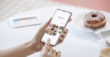 This photo provided by Samsung shows the Galaxy S21 Plus, the new model unveiled on Jan. 14, 2021. (AP Photo)