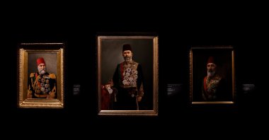 Paintings from the exhibition at the Painting Museum in Dolmabahçe Palace, Istanbul, Turkey, Jan. 15, 2020. (AA Photo)