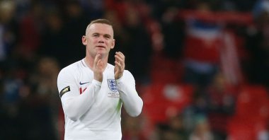England's striker Wayne Rooney applauds after the final whistle during the international friendly football match between England and the United States at Wembley stadium in north London, Nov. 15, 2018. (AFP Photo)
