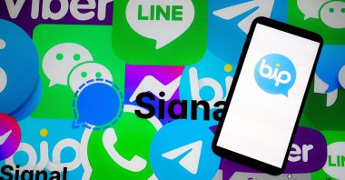 The logo of the Turkish messaging app BiP and other apps are seen in this Anadolu Agency illustration created on Jan. 10, 2021. (AA Photo)