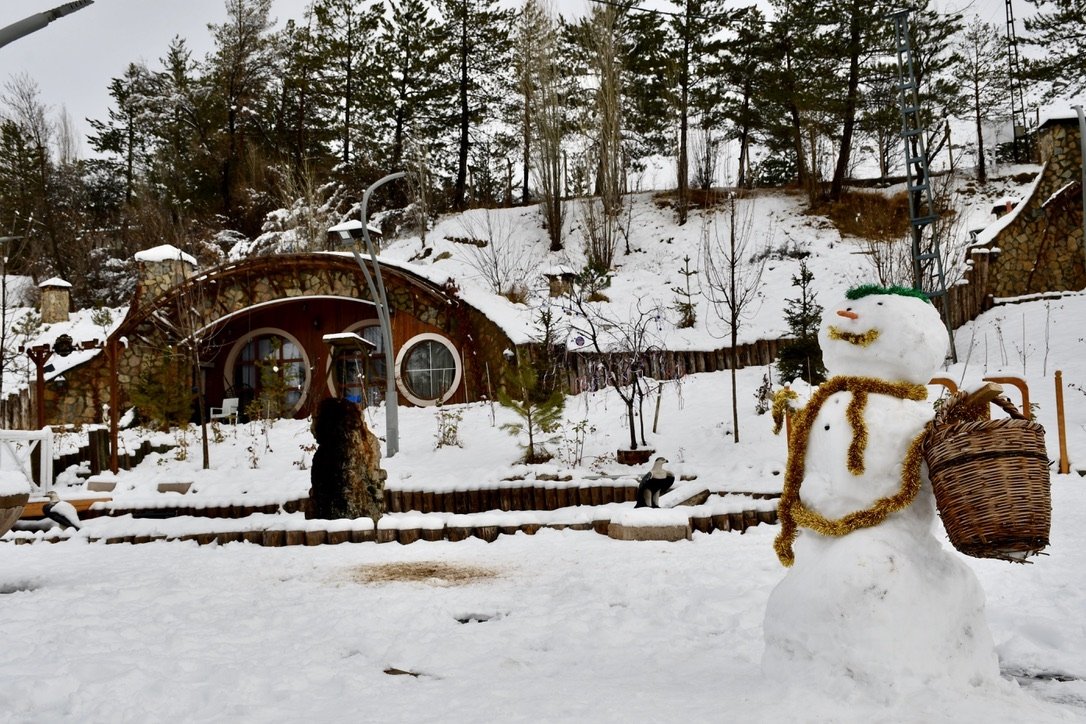 The hobbit village captivated photographers and enthusiasts alike in Sivas, central Turkey, Jan. 14, 2021. (AA Photo)
