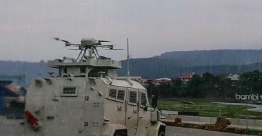 An armored vehicle integrated with Songar at an unknown location and date. (AA Photo)