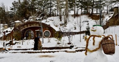 The hobbit village captivated photographers and enthusiasts alike in Sivas, central Turkey, Jan. 14, 2021. (AA Photo)