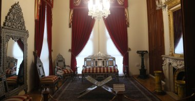 A chamber decorated with historical furniture at the Imperial Pavilion, Kocaeli, northwestern Turkey, Jan. 15, 2021. (AA Photo)
