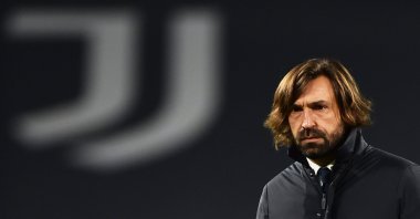 Juventus coach Andrea Pirlo before a Serie A match against Sassuolo at the Allianz Stadium, Turin, Italy, Jan. 10, 2021. (REUTERS Photo)