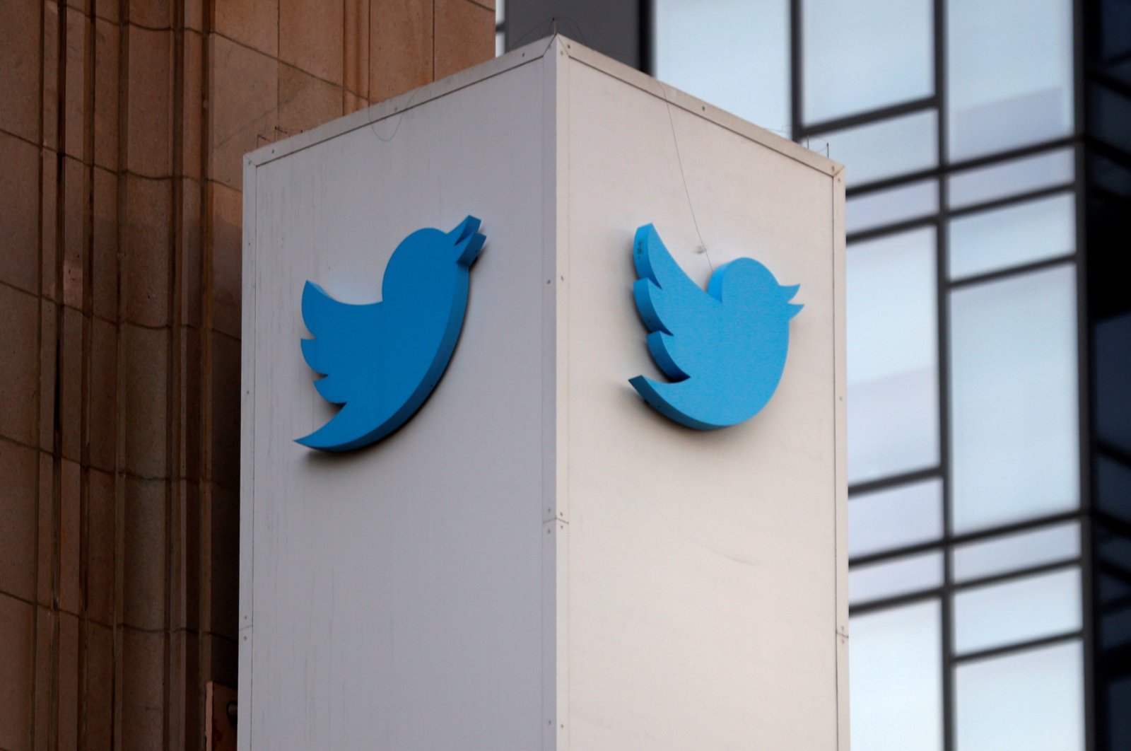 A Twitter logo is seen outside the company headquarters in San Francisco, California, U.S., Jan. 11, 2021. (Reuters Photo)