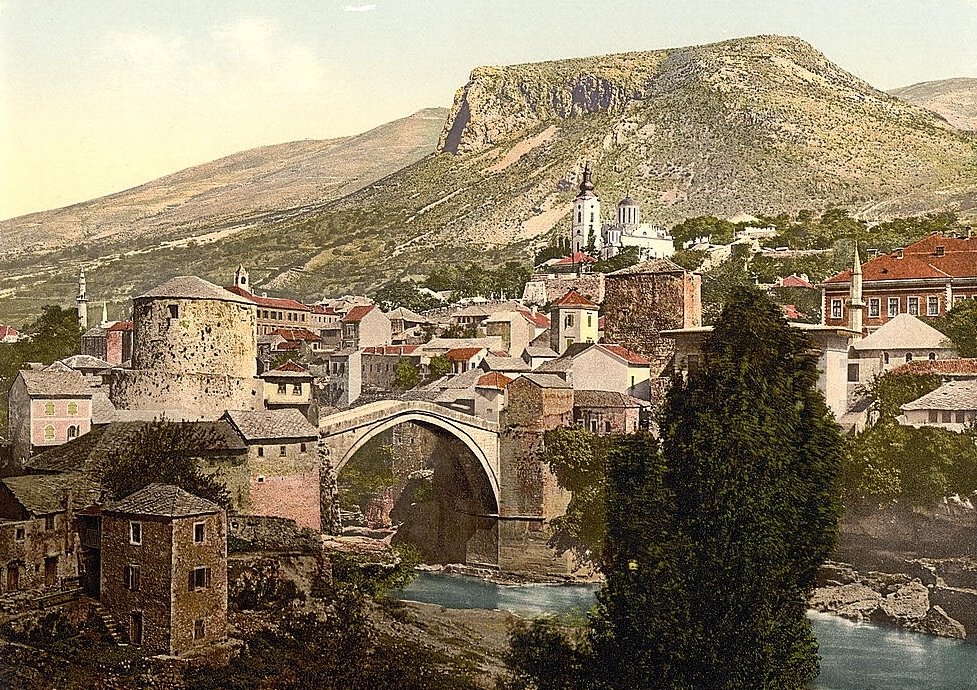The city of Mostar in the late 19th century.
