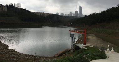 A water reservoir that stores rainwater harvested at Istanbul Technical University (ITÜ) in Istanbul, Turkey on Jan. 14, 2021. (AA Photo)
