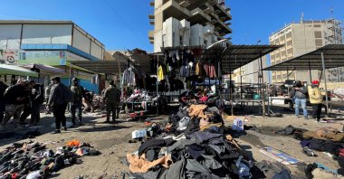 The site of a suicide attack at a central market near Tayaran Square in the capital Baghdad, Iraq, Jan. 21, 2021. (Reuters Photo)
