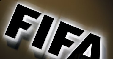 The FIFA logo outside FIFA headquarters in Zurich, Switzerland. (AP Photo)