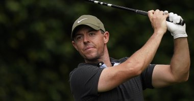 Northern Ireland's Rory McIlroy during a practice round of the Masters golf tournament, Augusta, Georgia, the U.S. Nov. 11, 2020. (AP Photo)