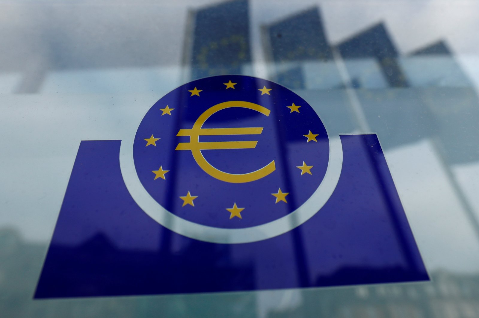 The European Central Bank (ECB) logo in Frankfurt, Germany, Jan. 23, 2020. (Reuters Photo)