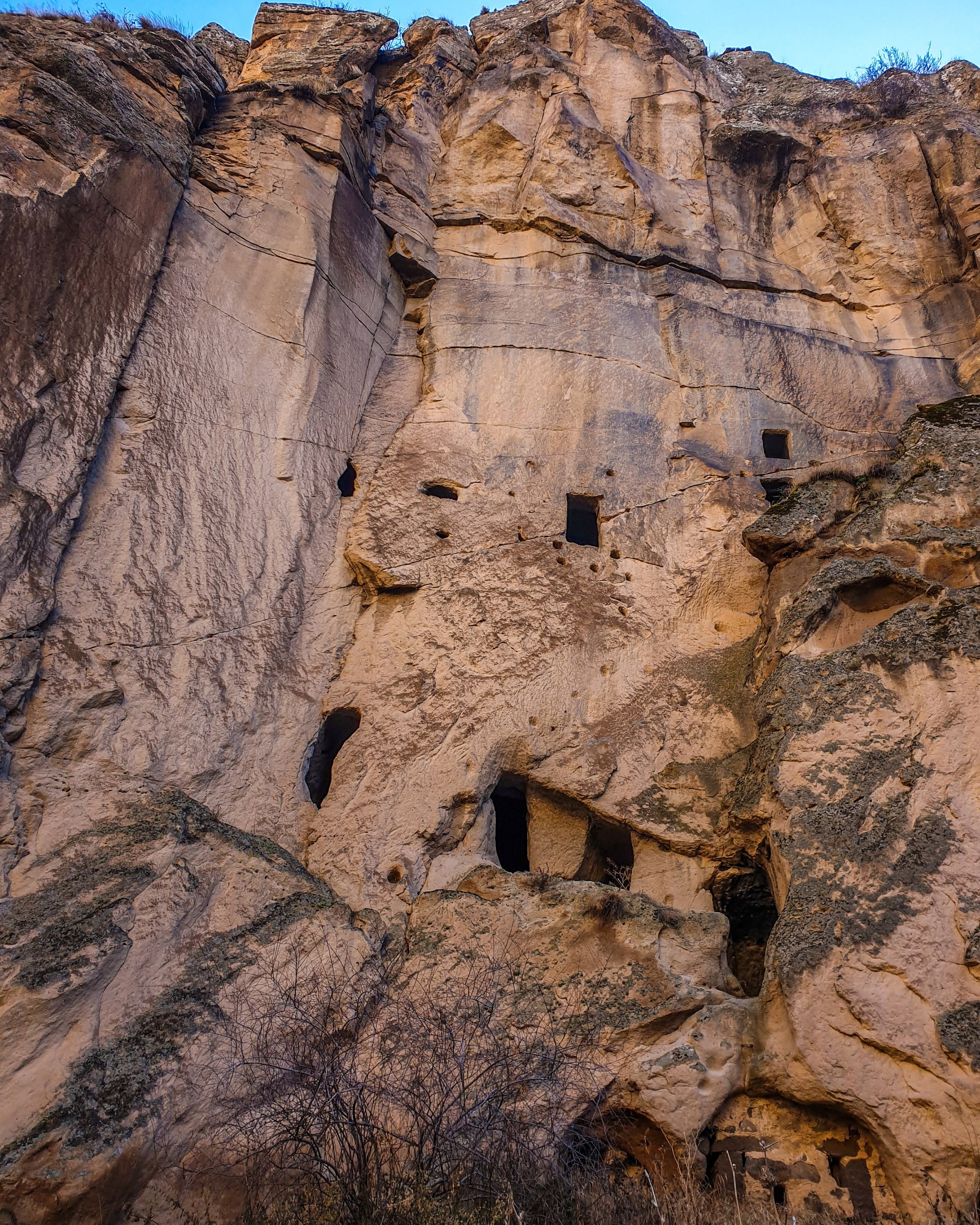 The windows of the rock-hewn structures in Ihlara Valley. (Photo by Argun Konuk)