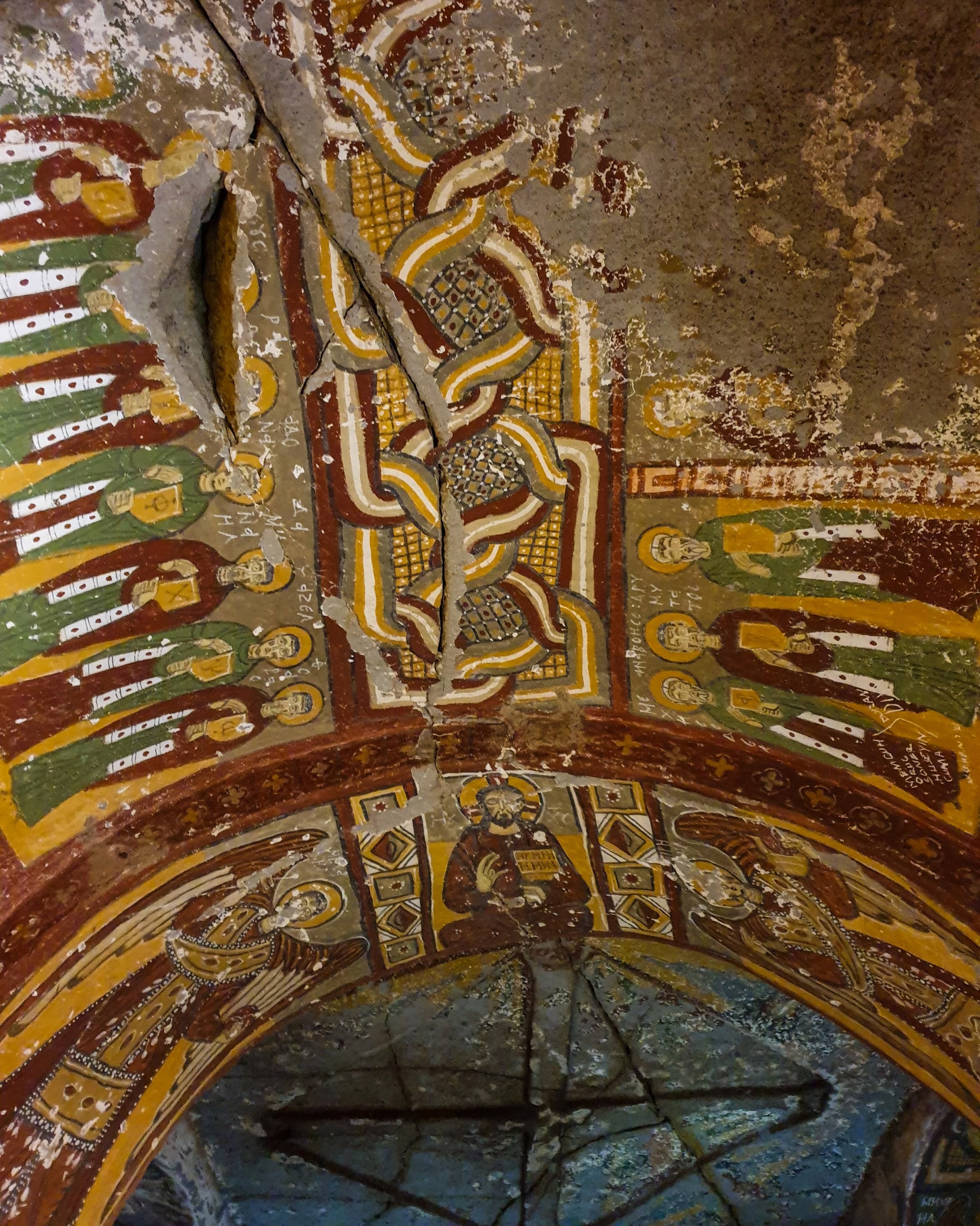 Frescoes in Yılanlı Church. (Photo by Argun Konuk)