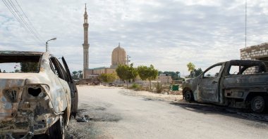 The Rawda mosque, west of the north Sinai capital of El-Arish, after a gun and bombing attack, Nov. 25, 2017. (AFP Photo)