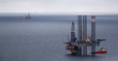 This file photo shows oil platforms operated by Lukoil company are seen at the Korchagina oil field in Caspian Sea, Russia, Oct. 17, 2018. (Reuters Photo)