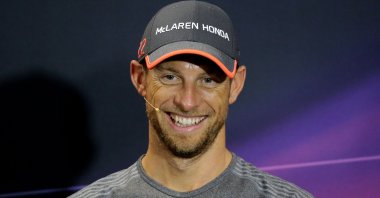 This file photo shows then-McLaren F1 driver Jenson Button during a news conference ahead of the Monaco Grand Prix, on May 24, 2017. (REUTERS Photo)