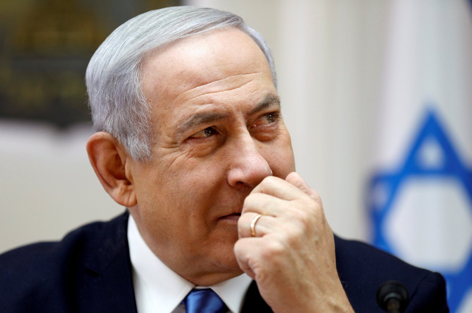 Israeli Prime Minister Benjamin Netanyahu attends the weekly Cabinet meeting in Jerusalem, Israel, March 10, 2019. (Reuters Photo)