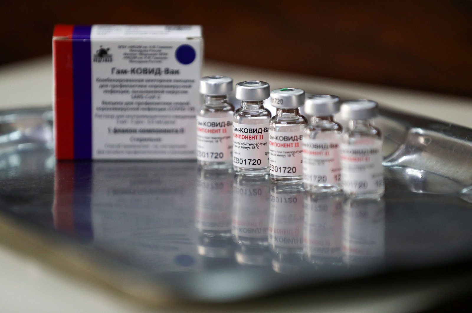 Empty vials of the second dose of the Sputnik V (Gam-COVID-Vac) vaccine are pictured at the San Martin hospital, in La Plata, on the outskirts of Buenos Aires, Argentina on Jan. 21, 2021. (Reuters Photo)