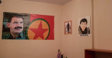 An operation was launched to find those responsible for terrorist propaganda at the pro-PKK Peoples' Democratic Party’s (HDP) building in the Esenyurt district of Istanbul, Turkey, Jan. 24, 2021. (AA Photo)