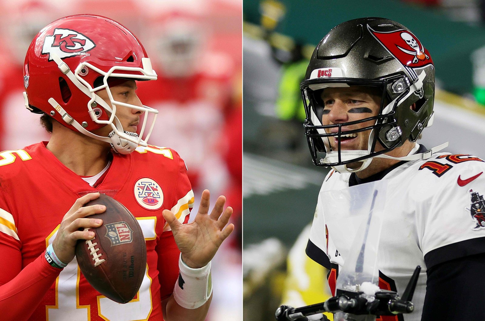 Photo combination of Kansas City Chiefs' quarterback Patrick Mahomes (L) and Tampa Bay Buccaneers' quarterback Tom Brady. (AFP Photo) 
The duo guided their respective teams to the Super Bowl 55 scheduled for Feb. 8, 2021.