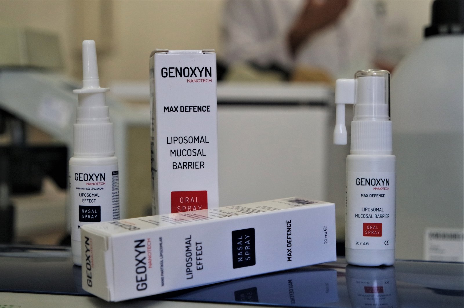 The Genoxyn nasal spray is seen in this photo taken Jan. 22, 2021 at the laboratories of Uludağ University in Turkey's northwestern Bursa province. (AA Photo)