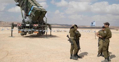 A Patriot missile launcher is seen during the "Blue Flag" multinational air defense exercise at the Ovda air force base, north of Eilat, Israel, Nov. 8, 2017. (AFP Photo)