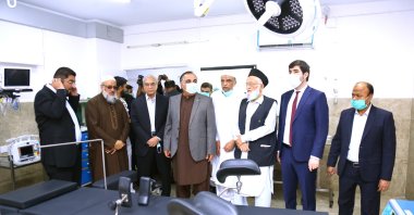 Turkish and Pakistani officials tour the newly opened facility in Karachi, Pakistan, Jan. 26, 2021. (AA PHOTO) 