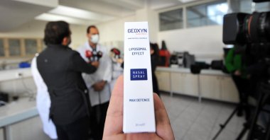 The nasal spray developed by Uludağ University is seen at a lab in Turkey's northwestern Bursa province, on Jan. 22, 2021. (AA Photo)