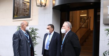 Members of the "Small Group," responsible for drafting the constitution in the Syrian political process are seen at the U.N. Geneva office, Jan. 27, 2021. (AA Photo)