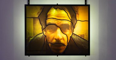 Sarkis, "V 06," 2012, installation, lead, steel and LED, 61 by 76 by 11 centimeters. (Courtesy of Akbank Sanat) 