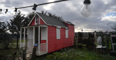 A tiny house is seen in the Polenezköy neighborhood of Istanbul,Turkey, Jan. 15, 2021. (AFP Photo)