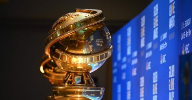 Golden Globe trophies are set by the stage ahead of the 77th Annual Golden Globe Awards nominations announcement at the Beverly Hilton hotel in Beverly Hills, U.S., Dec. 9, 2019. (AFP Photo)