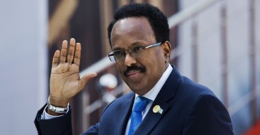 Somalia's President Mohamed Abdullahi Mohamed arrives for the swearing-in ceremony of South African President Cyril Ramaphosa, Pretoria, South Africa, May 25, 2019. (AP Photo)