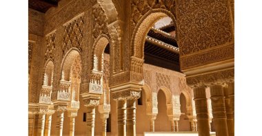 Moorish arches in the Court of the Lions at the Alhambra in Granada, southern Spain. (Shutterstock Photo)