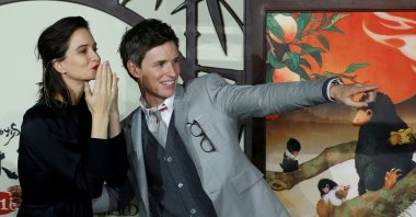 Cast members Katherine Waterston and Eddie Redmayne attend a promotion for the movie “Fantastic Beasts: The Crimes of Grindelwald” in Beijing, China, Oct. 28, 2018. (Reuters Photo)