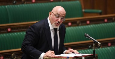 British Vaccine Deployment Minister Nadhim Zahawi speaks at the House of Commons in London, Britain, Feb. 4, 2021. (UK Parliament Handout via REUTERS)